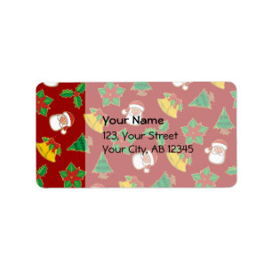 Etiqueta Padrão de Ícones de Natal