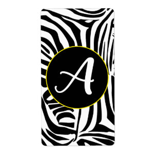 Etiqueta Padrão de Impressão de Zebra Preto e Branco Ousado