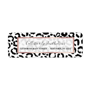 Etiqueta Padrão de Impressão do Animal do Leopardo Branco