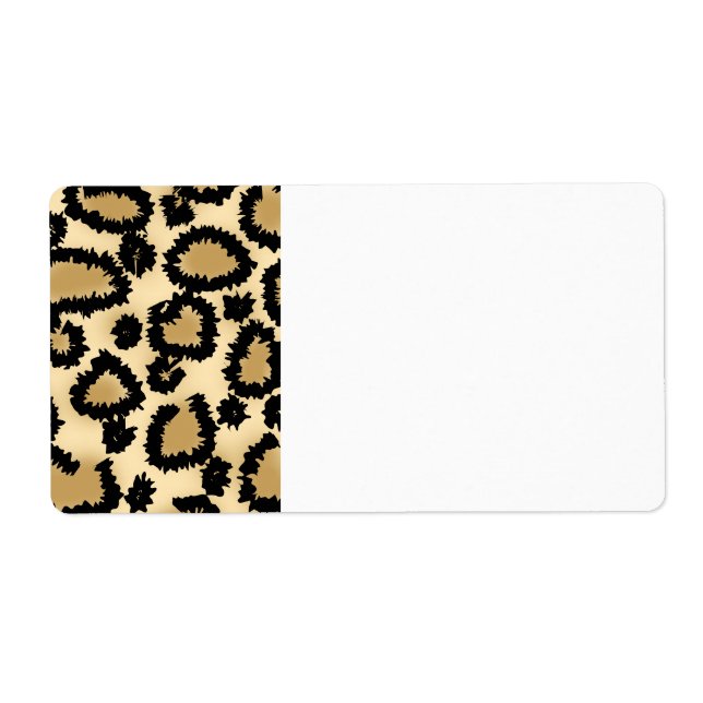 Etiqueta Padrão de impressão do leopardo, castanho e preto. (Frente)