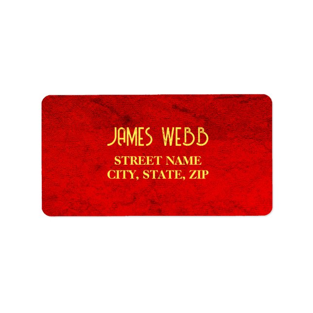 Etiqueta Padrão de Impressão Personalizado Vermelho Veludo (Frente)