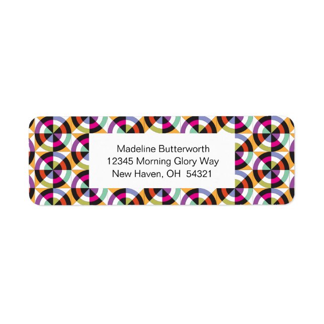 Etiqueta Padrão de Inclinação dos Círculos Modernos (Frente)