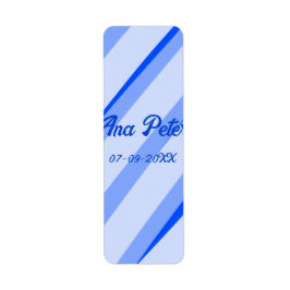 Etiqueta Padrão de linhas boho retrô azul pastel adicionar 
