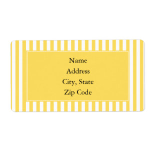 Etiqueta Padrão de listras amarelas e brancas