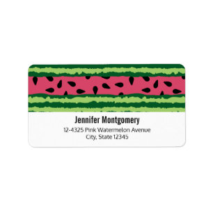 Etiqueta Padrão de Melancia Cóta Rosa e Verde