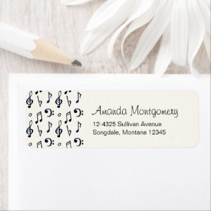 Etiqueta Padrão de Notas Musicais Cutas