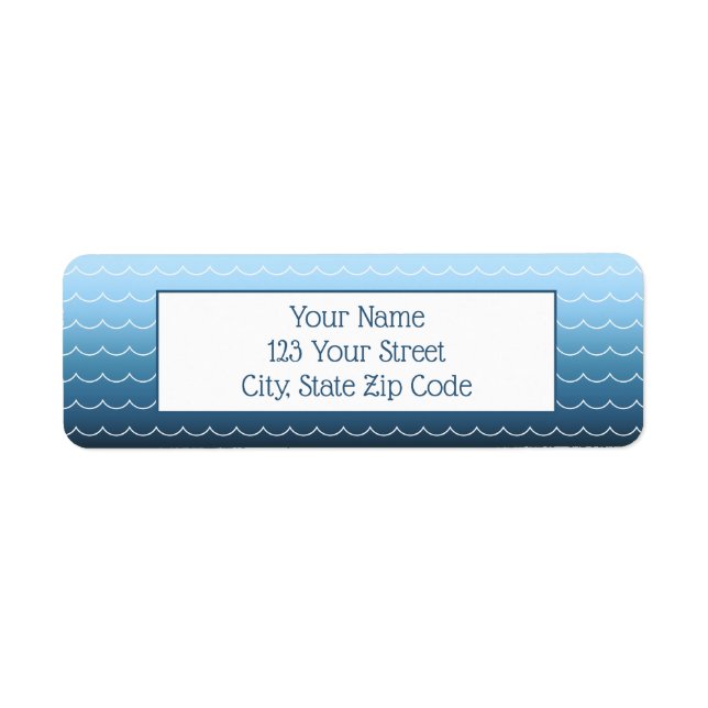 Etiqueta Padrão de onda divertida leve a verde (Frente)