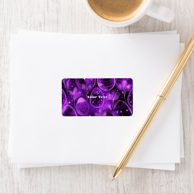 Etiqueta Padrão de Páscoa Gótico Roxo (Insitu)