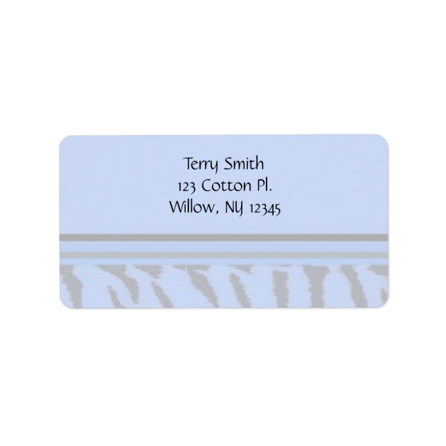 Etiqueta Padrão de Pele Animal Azul (Frente)