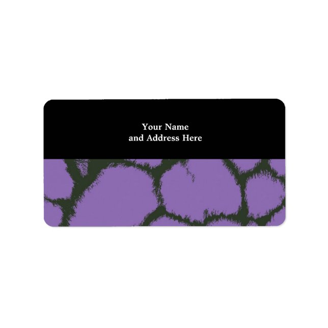 Etiqueta Padrão de Peles de Girafa Roxa (Frente)