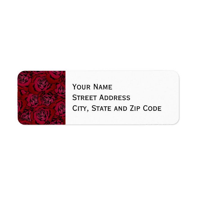 Etiqueta Padrão de rosa vermelha (Frente)