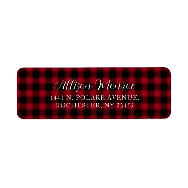 Etiqueta Padrão de Verificação da Xadrez Vermelha (Frente)