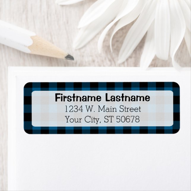 Etiqueta Padrão de Xadrez de Verificação do País Negro Azul (Insitu)