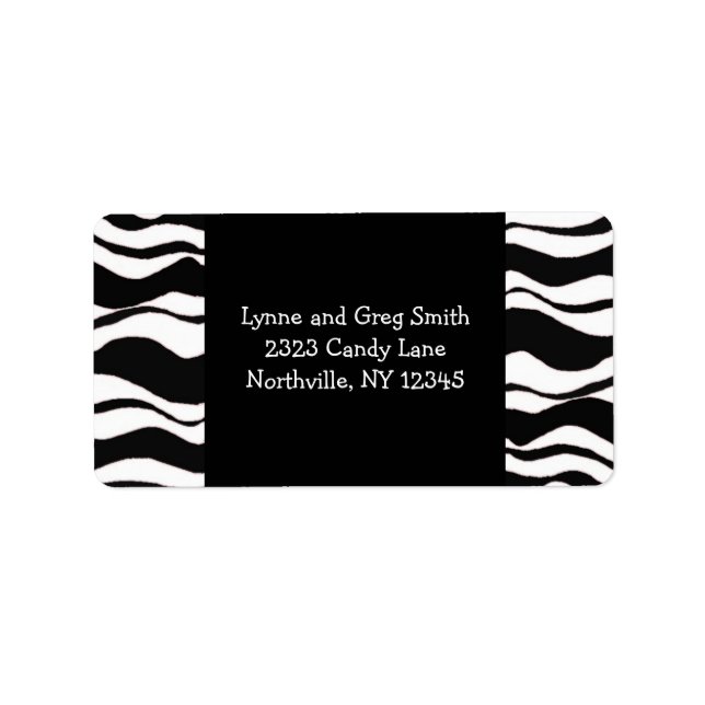 Etiqueta Padrão de Zebra Preto e Branco (Frente)