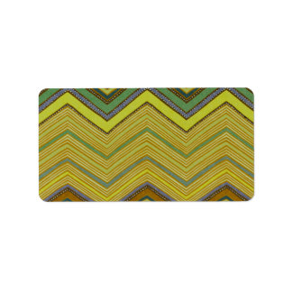 Etiqueta Padrão de Zigzag Amarelo Trendy Girly Brown