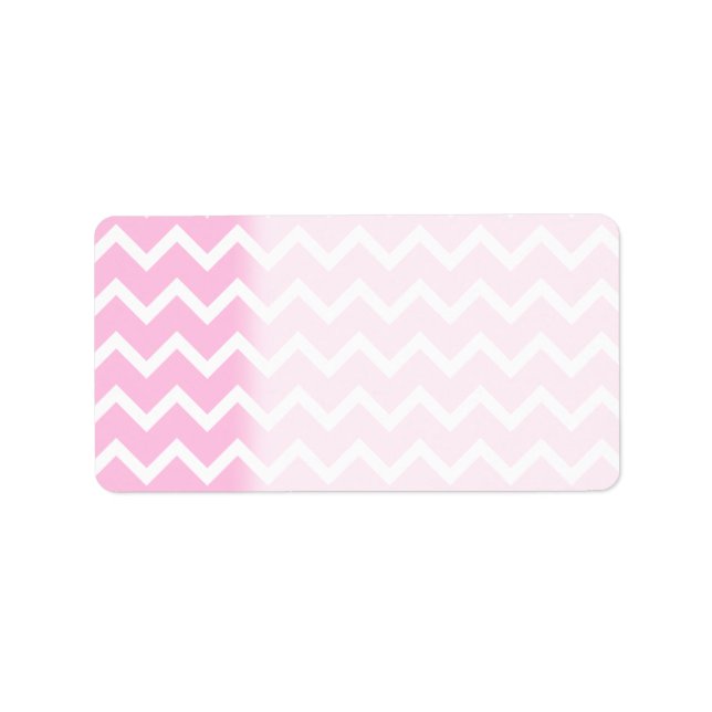 Etiqueta Padrão de Zigzag branco e rosa pálido. (Frente)