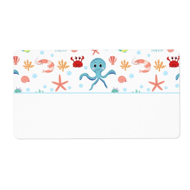 Etiqueta Padrão do mundo do mar (Frente)