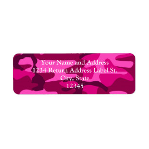 Etiqueta Padrão feminino da Camuflagem Fuchsia Camo, rosa