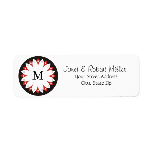 Etiqueta Padrão Floral Elegante Com Monograma (Frente)