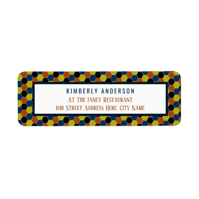 Etiqueta Padrão Geométrico Brilhante, Festa de aniversário  (Frente)