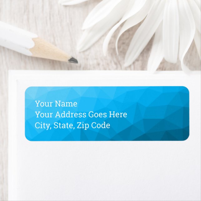 Etiqueta Padrão geométrico de gradiente ciano azul (Insitu)