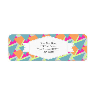 Etiqueta Padrão Geométrico de Neon