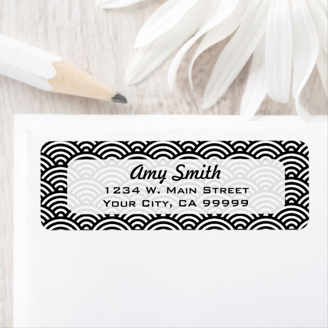 Etiqueta Padrão Geométrico Preto e Branco (Insitu)