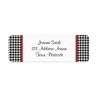 Etiqueta Padrão houndstooth - Preto e branco