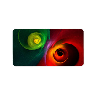 Etiqueta Padrão Moderno de Abstrato de Arte Yin Yang Verde