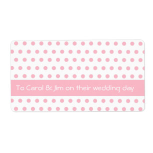 Etiqueta Padrão Polkadot Rosa Bebê