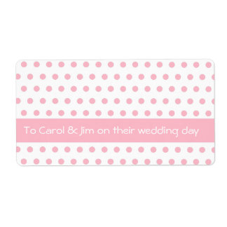 Etiqueta Padrão Polkadot Rosa Bebê