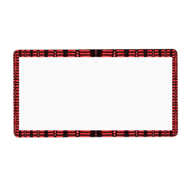 Etiqueta padrão preto vermelho (Frente)