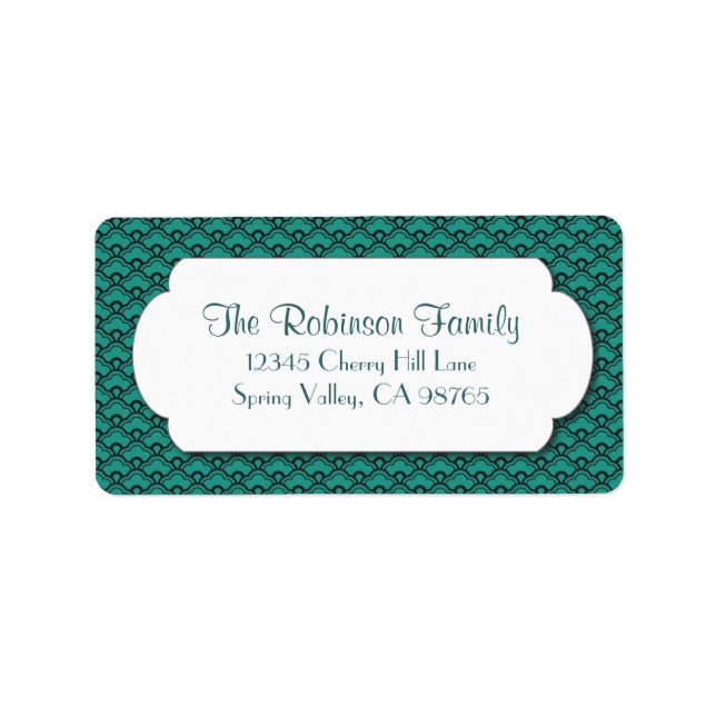 Etiqueta Padrão verde do ventilador com quadro branco (Frente)