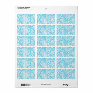 Etiqueta Padrão Zebra Azul