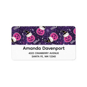 Etiqueta Padrões de Halloween para gatos e abóboras lindos