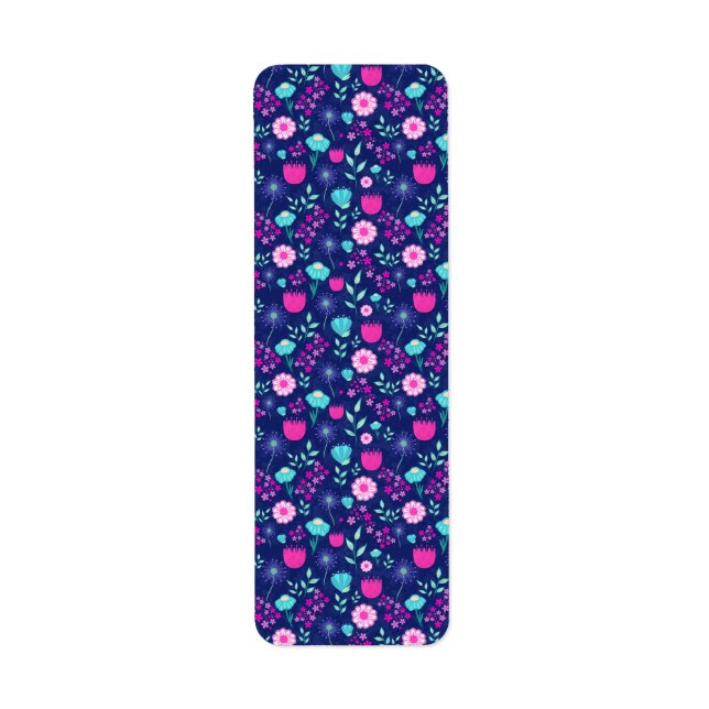 Etiqueta Padrões florais bonitos (Frente)