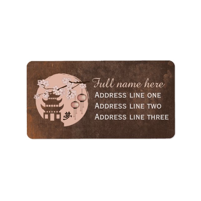 Etiqueta Pagoda floresce rosa "Sonho" (Frente)