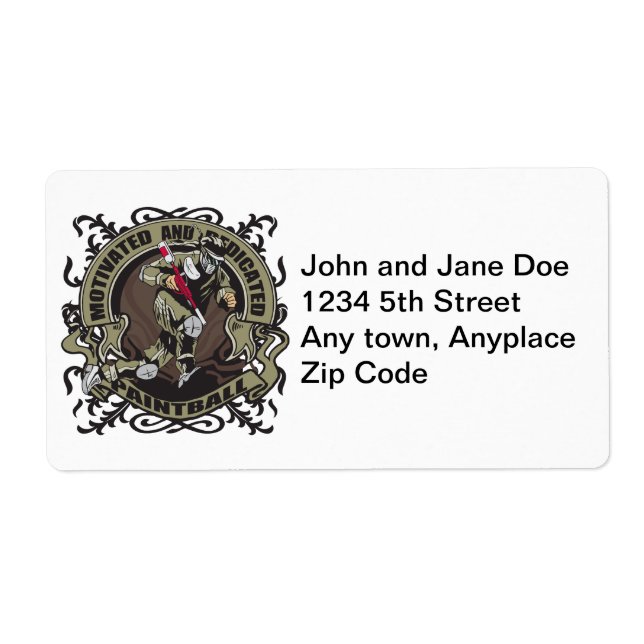 Etiqueta Paintball Motivado (Frente)