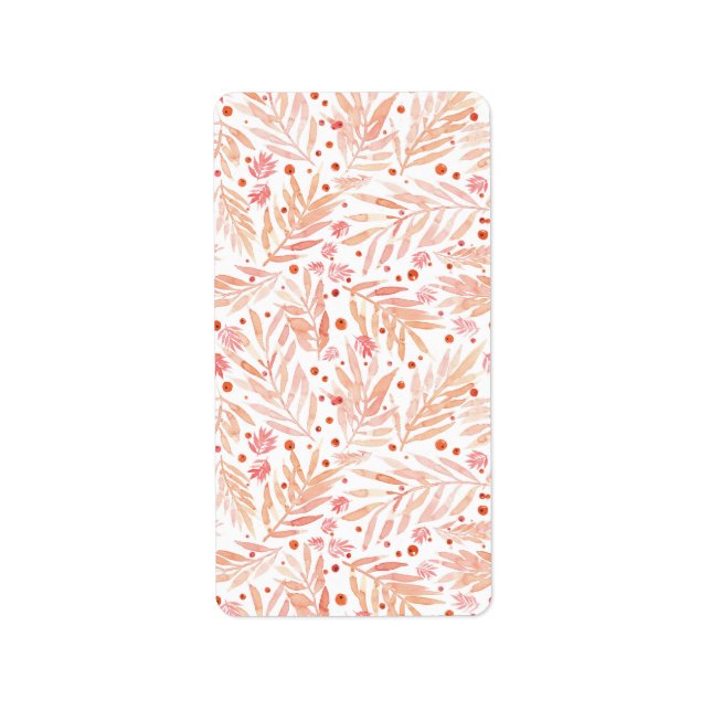 Etiqueta Painted Peach Palm Leaves (Frente)