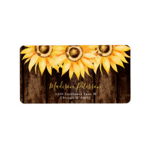 Etiqueta País de Sunflower Return Endereço Aniversário