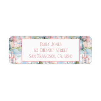 Etiqueta Paisagem do Castelo de Encantamento - Endereço de