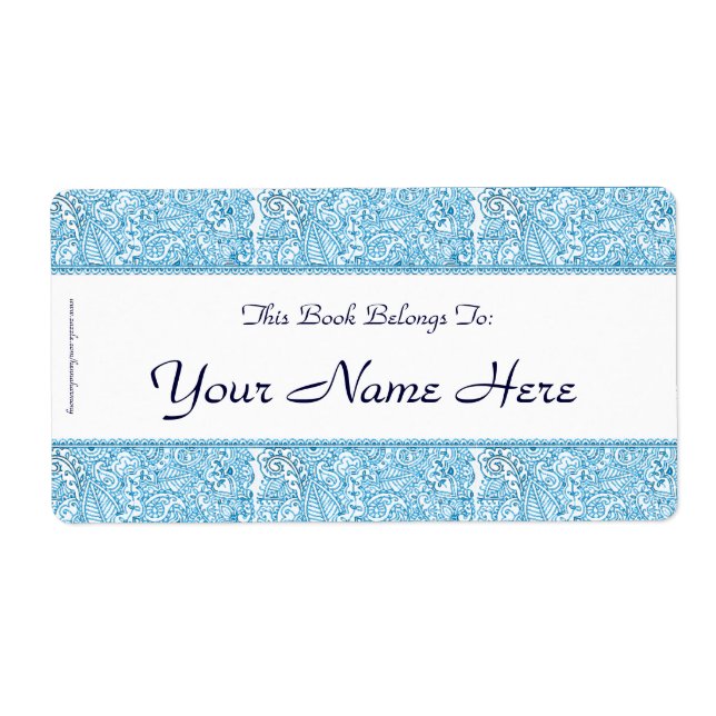 Etiqueta Paisley Passion - Azul (Henna) (Frente)