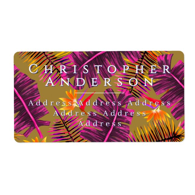 Etiqueta Palm Paradise Yellow Orange (Frente)