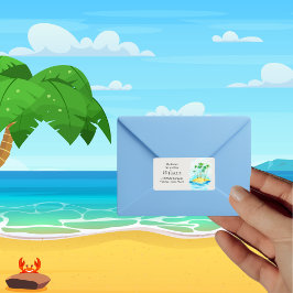 Etiqueta Palm Tree Beach convite para devolução