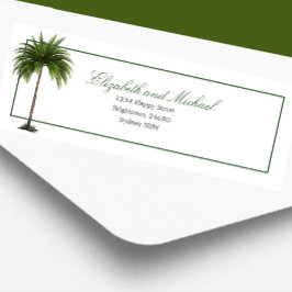 Etiqueta Palm Tree Elegant Modern Chic Wedding
