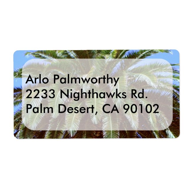 Etiqueta Palm Tree Label (Frente)
