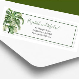 Etiqueta Palm Tree Modern Elegante Verde