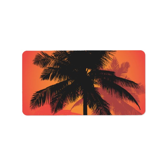 Etiqueta Palm Trees Silhuettes (Frente)