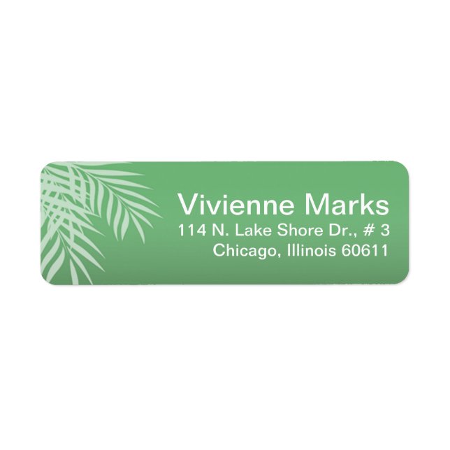 Etiqueta Palma de praia Silhouette | jade (Frente)