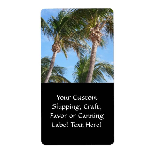 Etiqueta Palmeiras contra o céu azul (Frente)